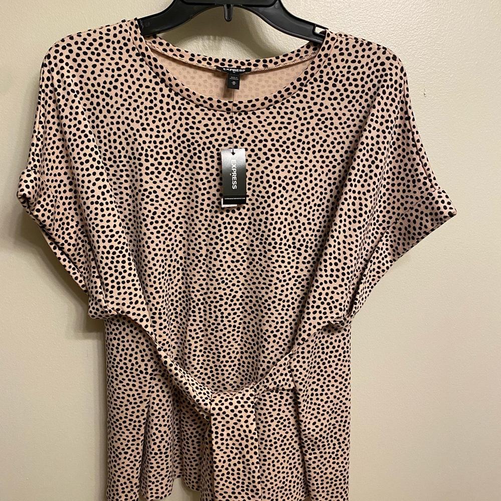 Express short sleeve polka dot casual top.